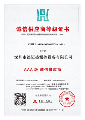 誠信供應(yīng)商等級(jí)證書