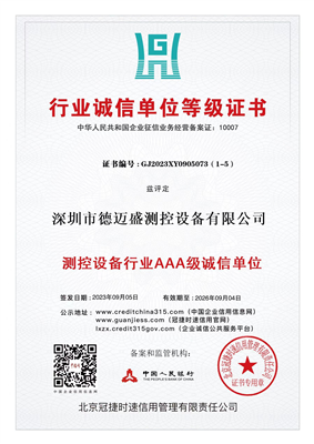 行業(yè)誠信單位等級(jí)證書